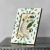 Green and White Aztec Bone Frame
