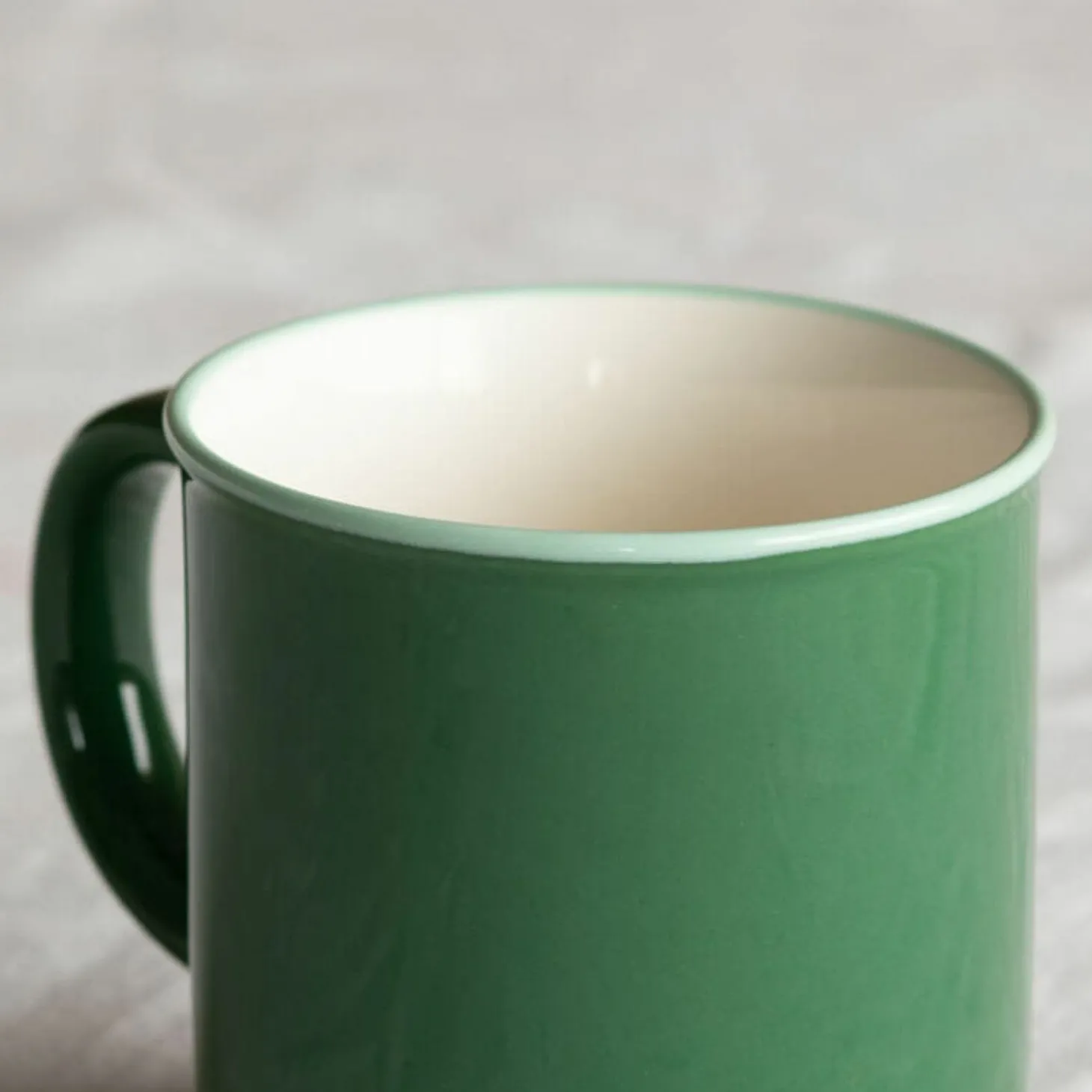 Green and White Ceramic Mug