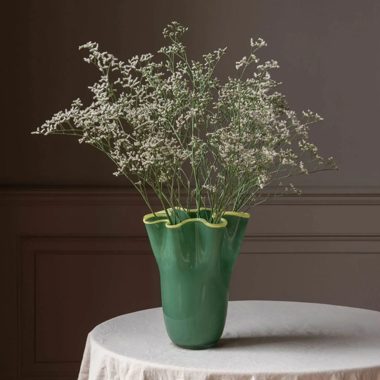Green and Yellow Ruffle Vase - Large