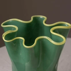 Green and Yellow Ruffle Vase - Large