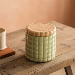 Green Ceramic Cookie Jar