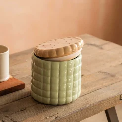 Green Ceramic Cookie Jar