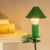 Green Enamel Mushroom Clip Lamp