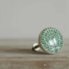 Green Floral Resin Knob