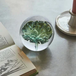 Green Flower Glass Ornament