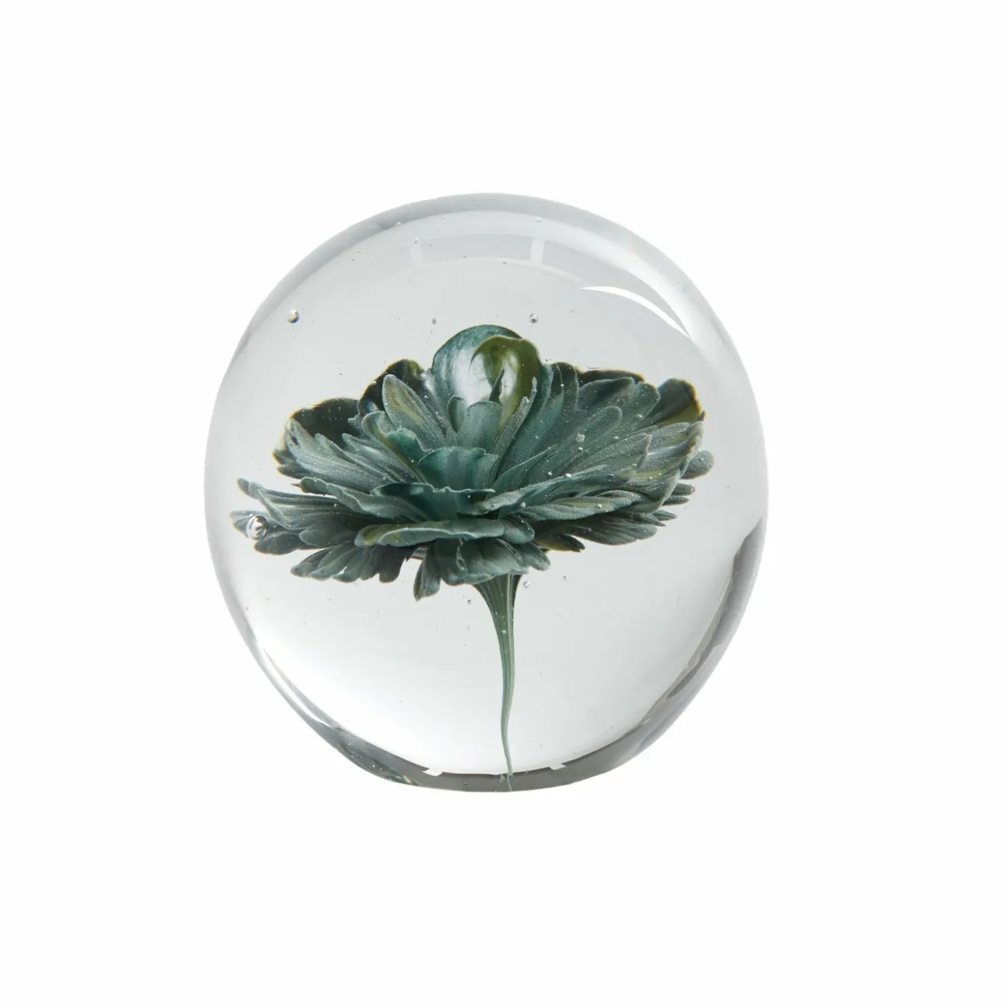 Green Flower Glass Ornament