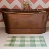 Green Gingham Tufted Bath Mat