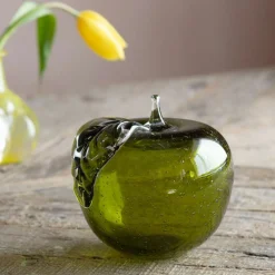Green Glass Apple Ornament