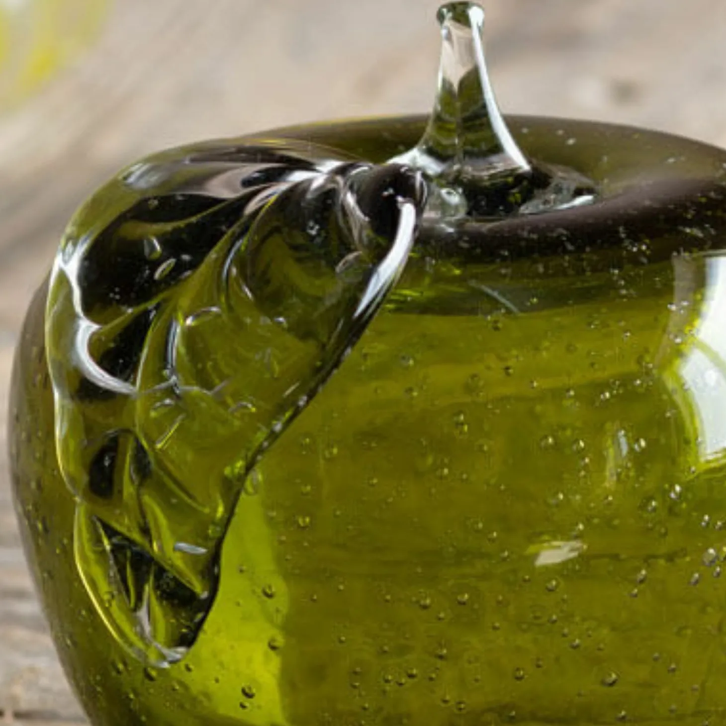 Green Glass Apple Ornament