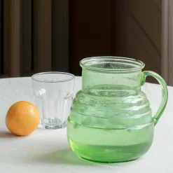 Green Glass Handle Jug