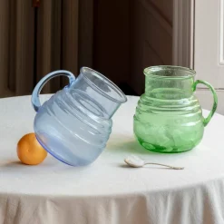 Green Glass Handle Jug