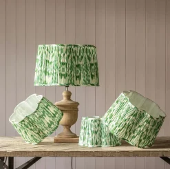 Green Ikat Flower Empire Lamp Shades