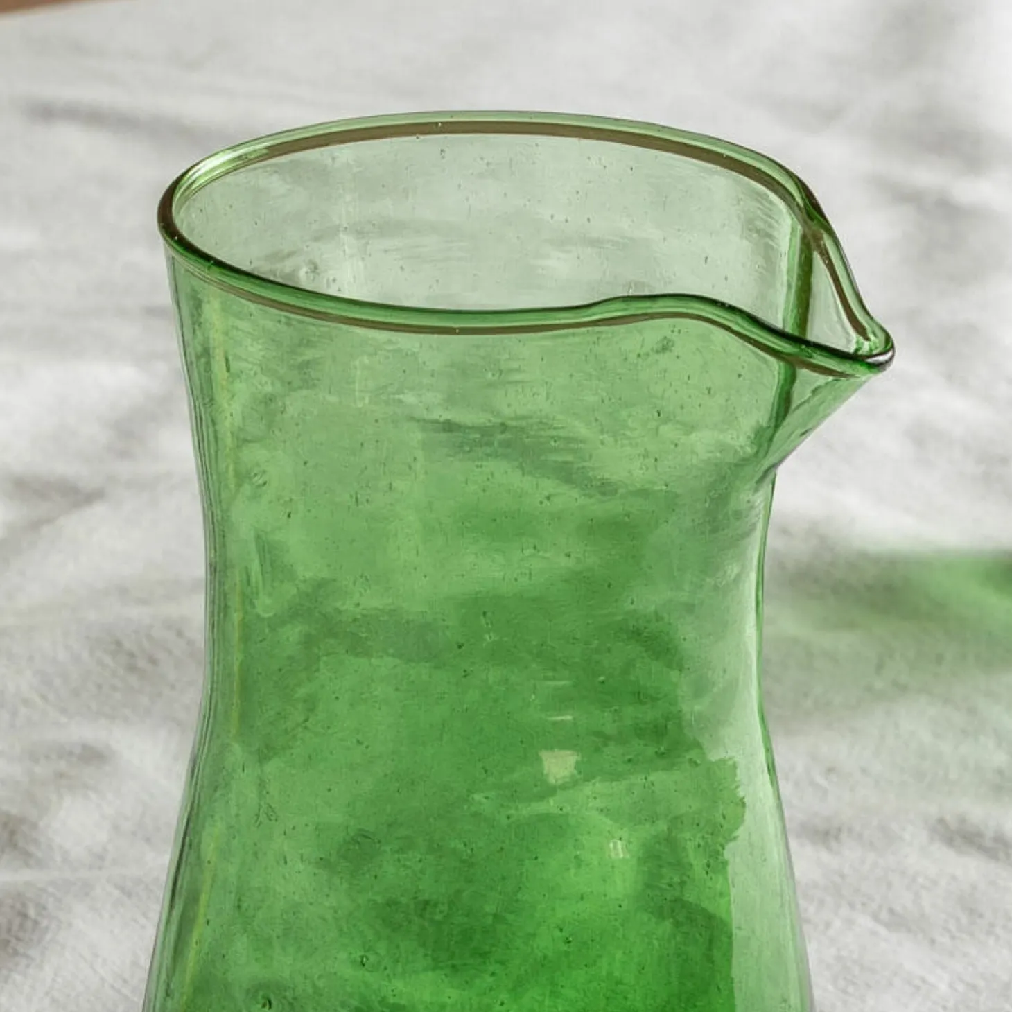 Green Moroccan Glass Carafe