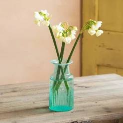 Green Ribbed Vase