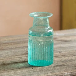 Green Ribbed Vase