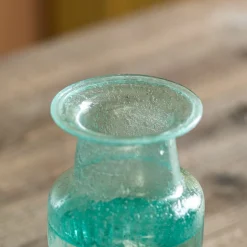Green Ribbed Vase