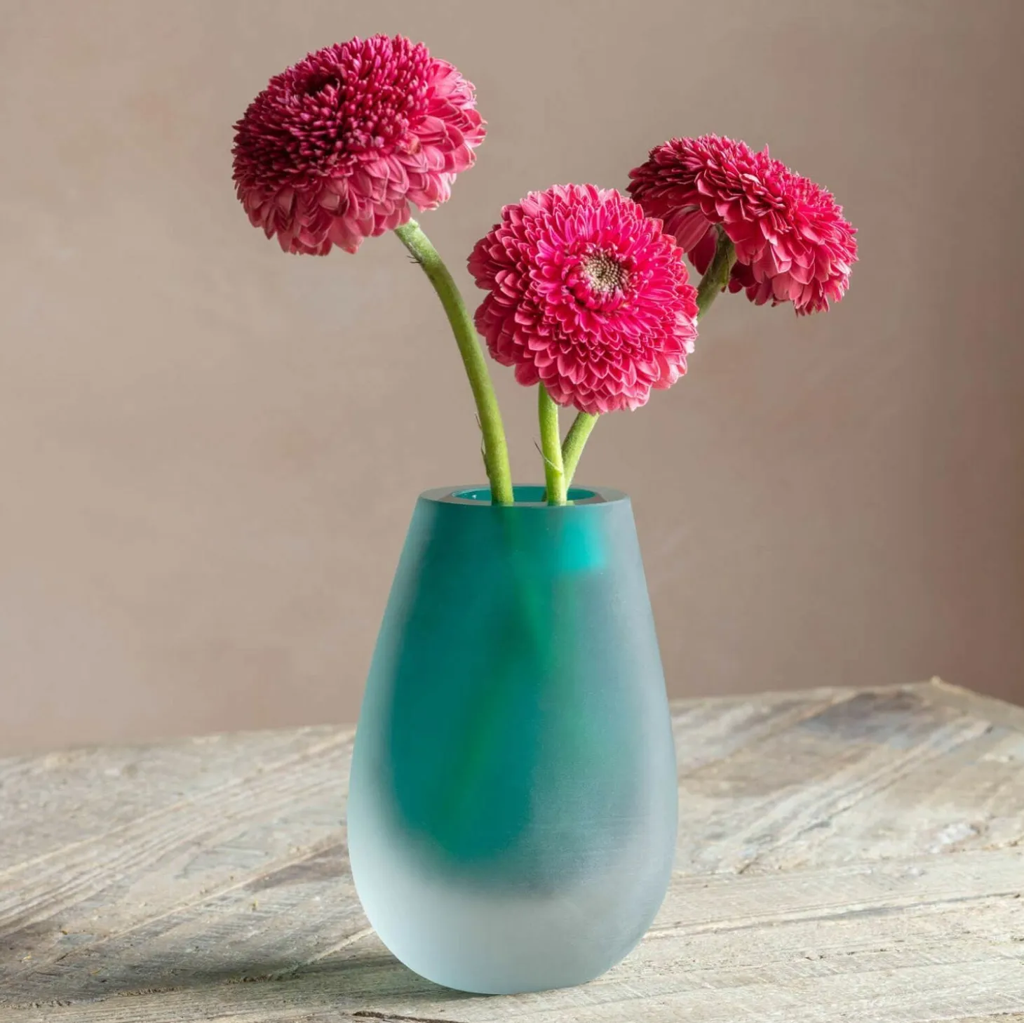 Green Sandblasted Vase
