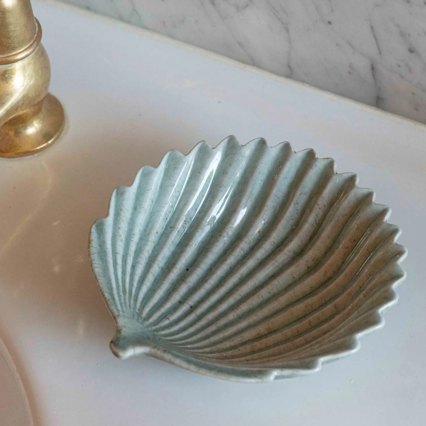 Green Shell Soap Dish