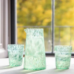 Green Speckled Glass Jug