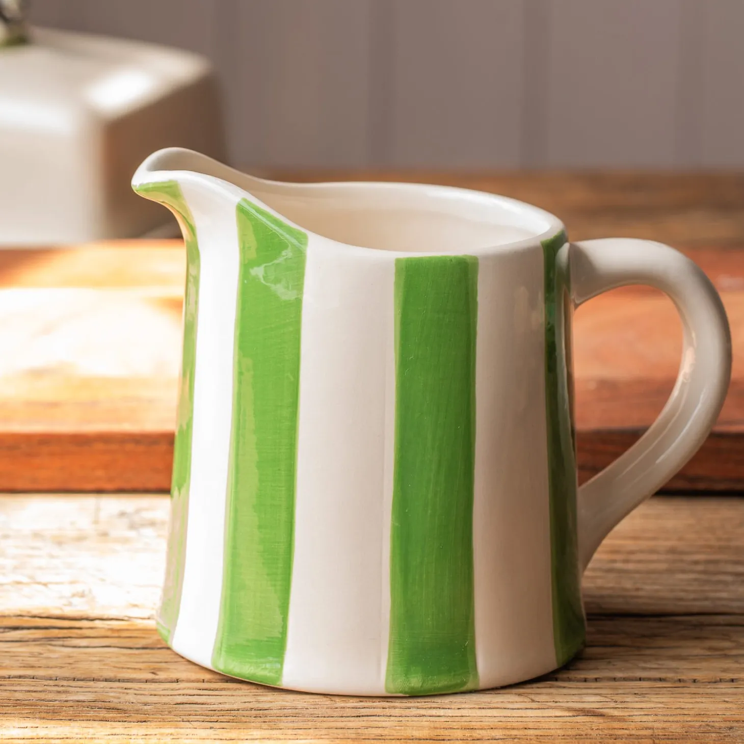 Green Stripe Creamer Jug