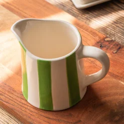 Green Stripe Creamer Jug