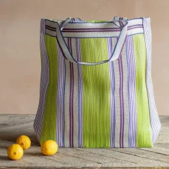 Green Stripe Recycled Tote Bag