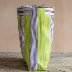Green Stripe Recycled Tote Bag