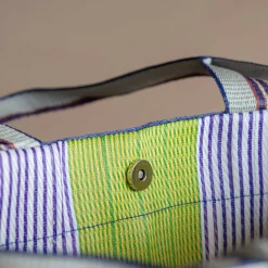 Green Stripe Recycled Tote Bag