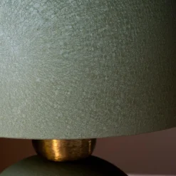 Green Textured Dome Table Lamps