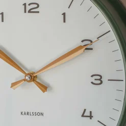 Green with Ochre Hands Factory Wall Clock