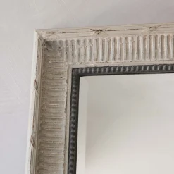Grey Bevelled Wooden Mirror