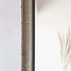 Grey Bevelled Wooden Mirror