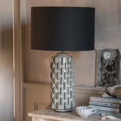 Grey Ceramic Table Lamp with Shade