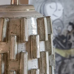 Grey Ceramic Table Lamp with Shade