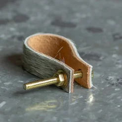 Grey Cowhide Drawer Pull