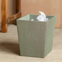 Grey Faux Shagreen Bin