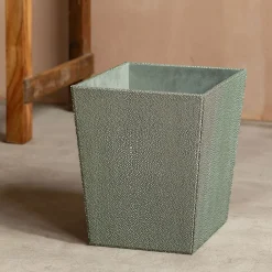 Grey Faux Shagreen Bin