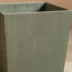 Grey Faux Shagreen Bin