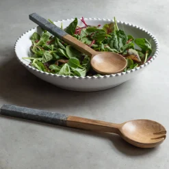 Grey Marble Salad Servers