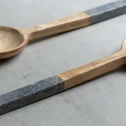 Grey Marble Salad Servers