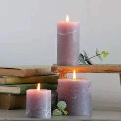 Grey Pillar Candles