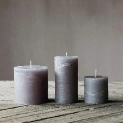 Grey Pillar Candles