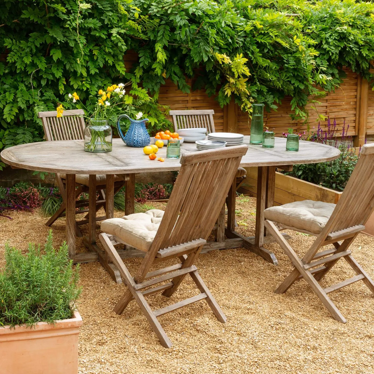 Grey Teak 10 Seater Garden Table