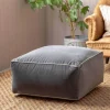 Grey Velvet Pouffe
