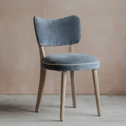 Grey Velvet Upholstered Dining Chair