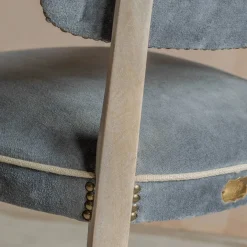 Grey Velvet Upholstered Dining Chair