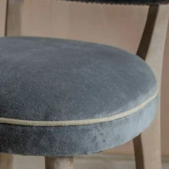 Grey Velvet Upholstered Dining Chair