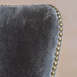 Grey Velvet Upholstered Dining Chair