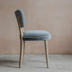 Grey Velvet Upholstered Dining Chair