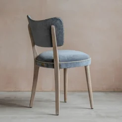 Grey Velvet Upholstered Dining Chair